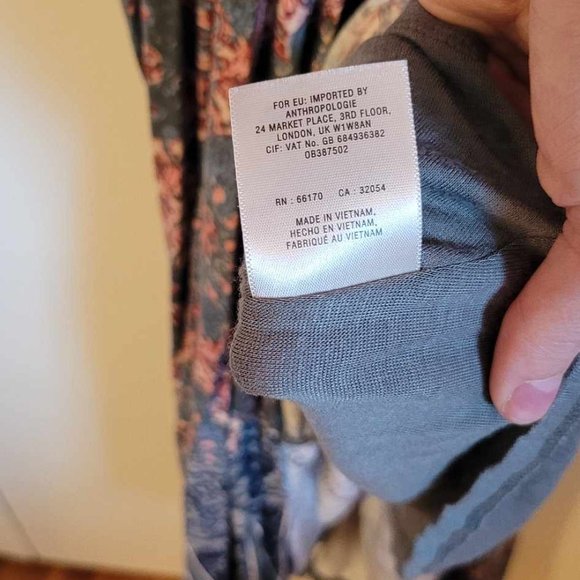 Anthropologie Maeve Faux-Wrap High Low Cap Sleeve Maxi Dress, Size 10 - Picture 6 of 12